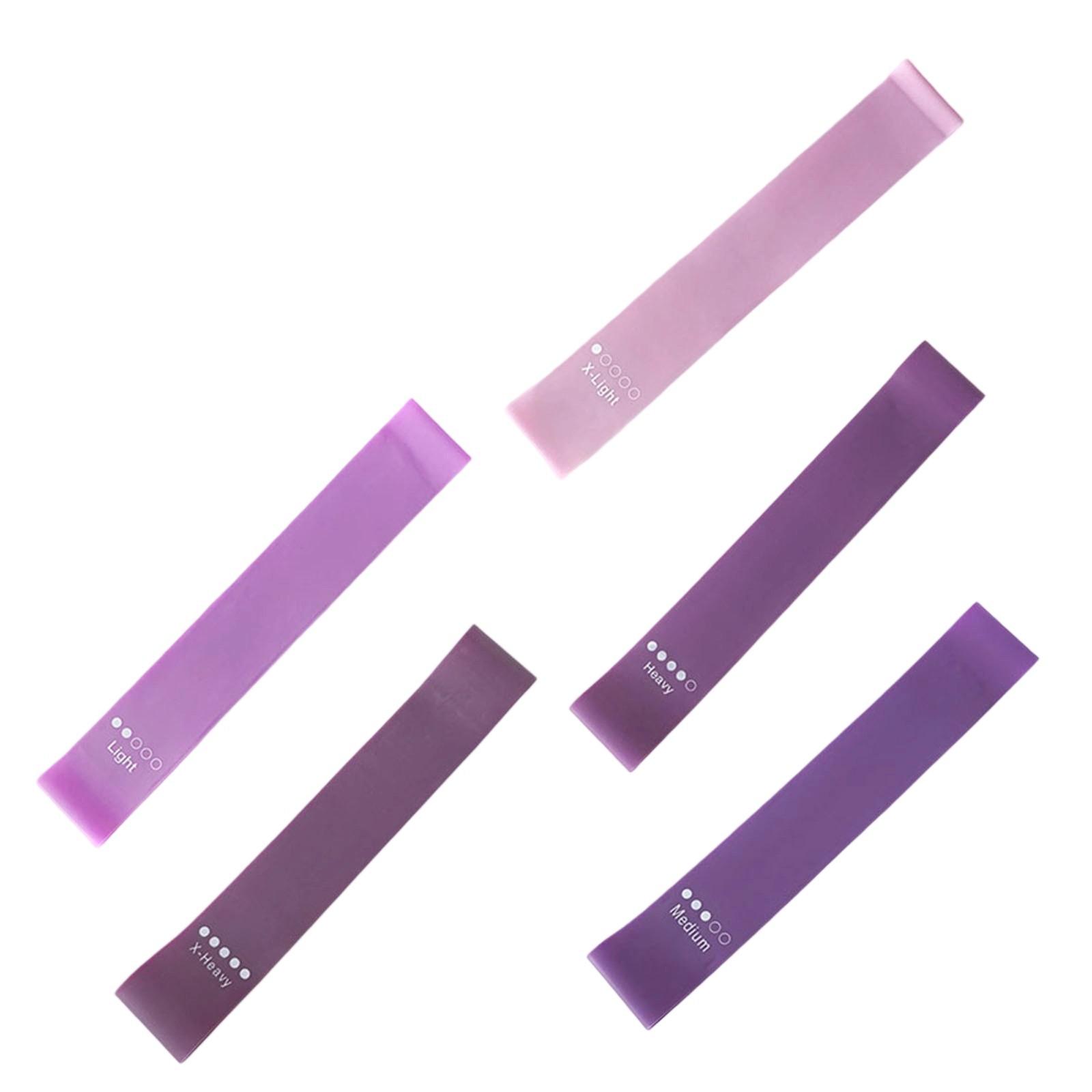 Йога Эластичное Кольцо Фиолетовая Эластичная Лента 5 Штук Tpe Лента Сопротивления Красивые Ягодицы Лента Сопротивления Кольцо Сопротивления One Size